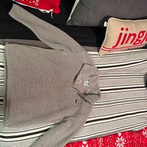 PINK Wool Half Zip Sweatshirt/Crewneck